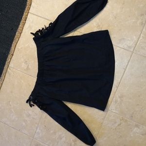Off the shoulder black shirt